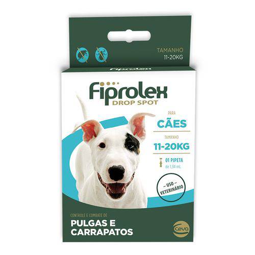 Antipulgas e Carrapatos Ceva Fiprolex Drop Spot de 1,34 Ml para Cães de 11 a 20 Kg