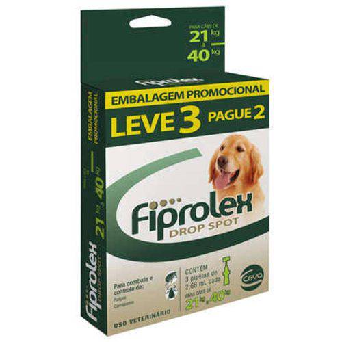 Antipulgas e Carrapatos Ceva Fiprolex Drop Spot de 2,68 ML para Cães de 21 a 40 Kg - Leve 3 Pague 2