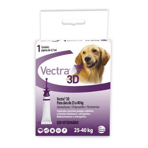 Antipulgas e Carrapatos Ceva Vectra 3D para Cães de 25 a 40Kg