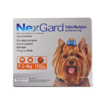 Antipulgas e Carrapatos Nexgard 0,5gr Merial P/ Cães de 2 a 4kg - 1 Tablete Mastigável