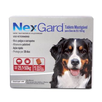 Antipulgas e Carrapatos Nexgard 6,0gr Merial P/ Cães de 25,1 a 50kg - 1 Tablete Mastigável