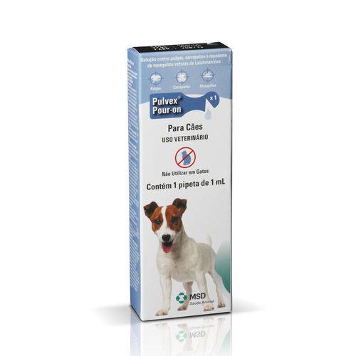 Antipulgas e Carrapatos Pulvex Pour-On para Cães MSD 1ml