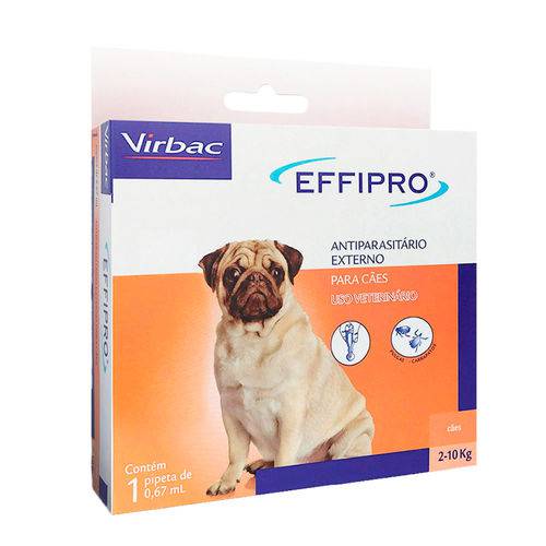 Antipulgas e Carrapatos Virbac Effipro para Cães de 2 a 10 Kg