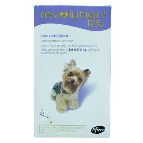 Antipulgas e Carrapatos Zoetis Revolution 12 para Cães de 2,5 a 5 Kg