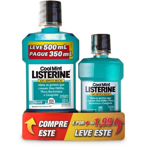 Antisséptico Bucal Listerine Cool Mint 500ml + 250ml