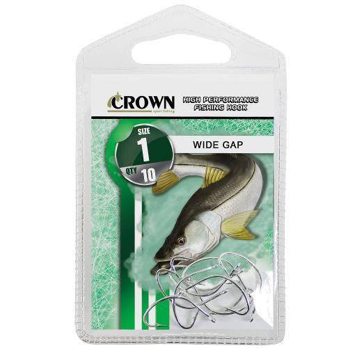 Anzol Crown Wide Gap Prata Número 01 - 10 Unidades - Prata