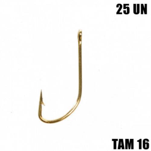 Anzol Gold para Pesca Tamanho 16 com 25 Unidades Albatroz