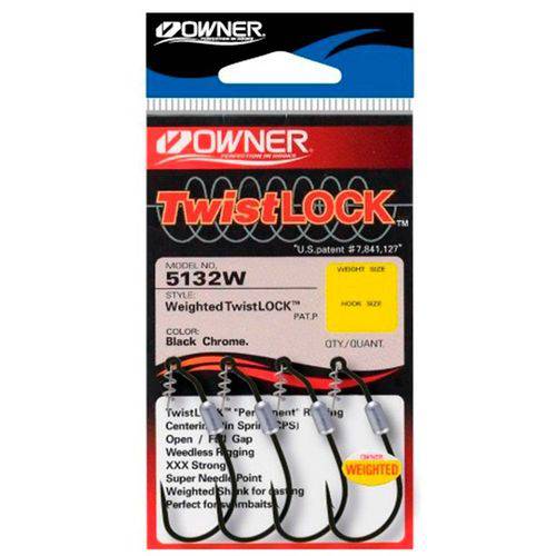 Anzol Owner Weighted Twist Lock Tl-12 4/0 C/ 3 Unidades