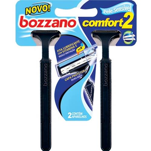 Aparelho de Barbear Bozzano Comfort 2 Pele Sensível com 2 Unidades