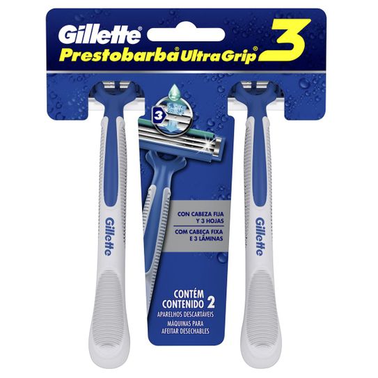 Aparelho de Barbear Descartável Gillette Prestobarba Ultragrip 3 com 2 Unidades