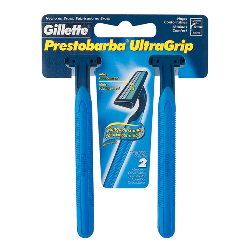 Aparelho de Barbear Gillette Prestobarba UltraGrip Descartável com 2 Unidades