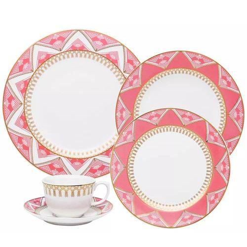 Aparelho de Jantar/chá 30 Peças Flamingo Macramê - Oxford Porcelanas