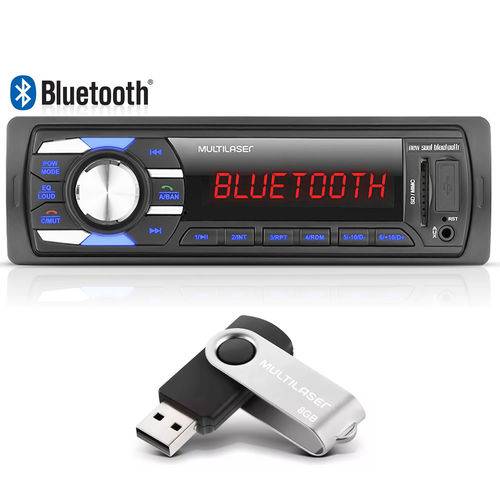 Aparelho de Som Automotivo Bluetooth Mp3 Multilaser Radio Carro USB Sd Fm