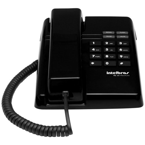 Aparelho de Telefone com Fio de Mesa ou Parede TC-50 Premium Preto - Intelbras