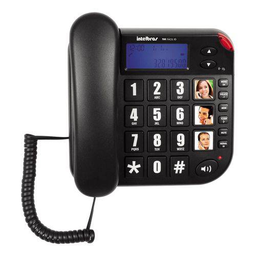 Aparelho Telefone com Fio Tok Fácil com Identificação de Chamadas e Viva-voz Tecla Grandes Intelbras