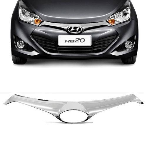 Aplique Cromado da Grade Frontal Hyundai Hb20 2013 a 2015