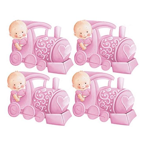 Aplique Decoupage em Papel e MDF Trenzinho com Bebê Menina APM3-175 - Litoarte