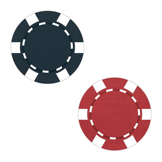 Aplique Decoupage Litoarte APM4-305 em Papel e MDF 4cm Fichas Poker Vermelho e Preto