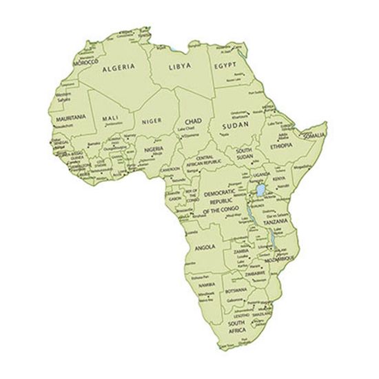 Aplique Decoupage Litoarte APM8-1062 em Papel e MDF 8cm Mapa da África