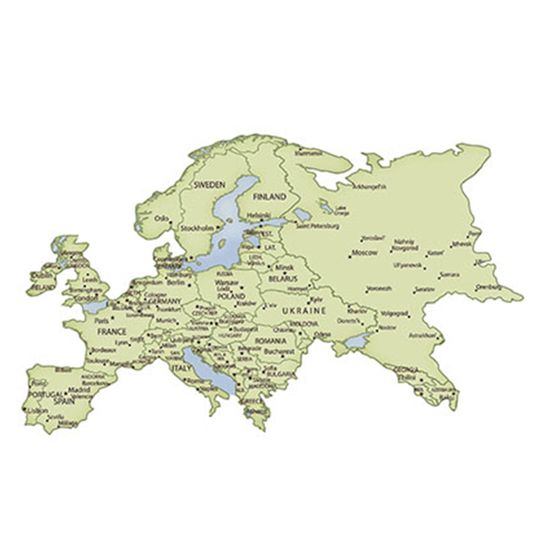 Aplique Decoupage Litoarte APM8-1060 em Papel e MDF 8cm Mapa da Europa
