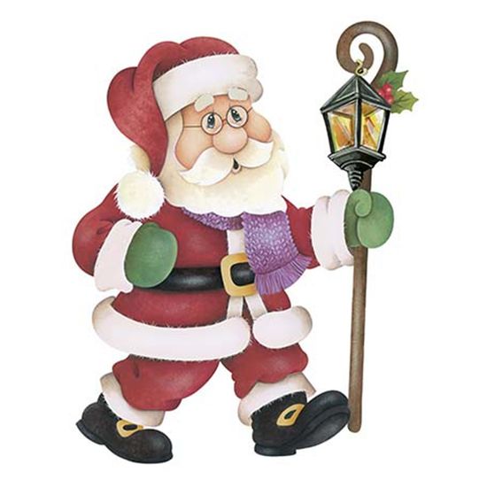 Aplique Decoupage Natal Litoarte APMN20-013 em Papel e MDF 20cm Papai Noel com Luminária
