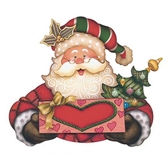 Aplique Decoupage Natal Litoarte APMN8-071 em Papel e MDF 8cm Papai Noel