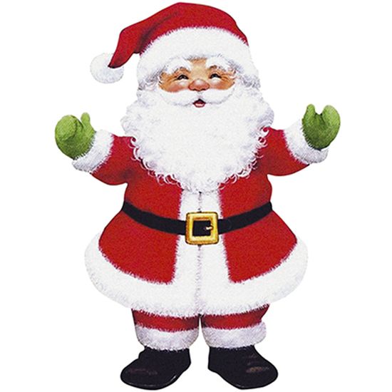 Aplique Decoupage Natal Litoarte APMN8-143 em Papel e MDF 8cm Papai Noel