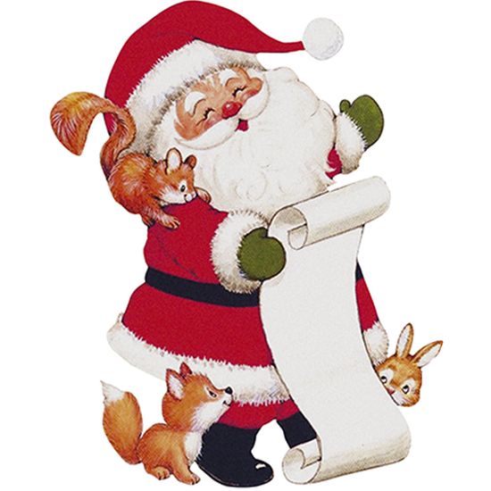 Aplique Decoupage Natal Litoarte APMN8-142 em Papel e MDF 8cm Papai Noel
