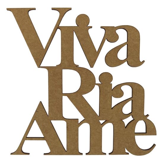Aplique Frase Viva Ria Ame em MDF 15x15cm - Palácio da Arte
