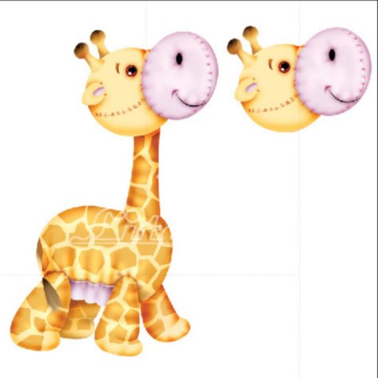 Aplique Madeira e Papel 3D Girafa LDMPC-001 - Litocart