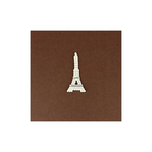 Aplique Torre Eiffel com Pérola e Strass