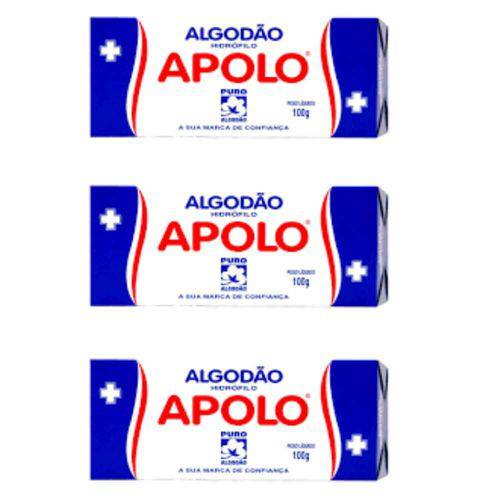 Apolo Algodão Caixinha 100g (kit C/03)
