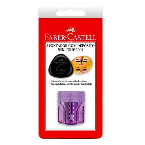 Apontador com Depósito Mini Grip Faber Castell - Sortidos