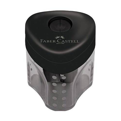 Apontador com Depósito Mini Grip Preto Faber Castell - Mgripapo