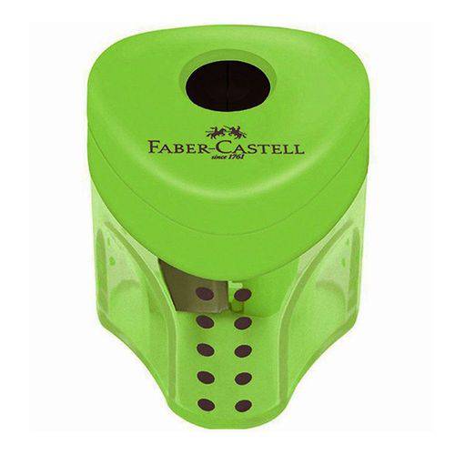 Apontador com Depósito Mini Grip Verde Faber-Castell