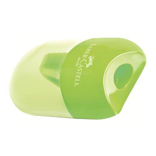Apontador Mini Shape Neon Verde Faber Castell - Mshapef