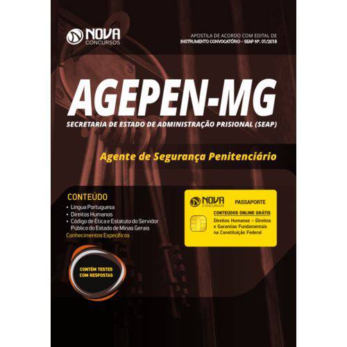 Apostila Agepen-mg 2018 - Agente de Segurança Penitenciário
