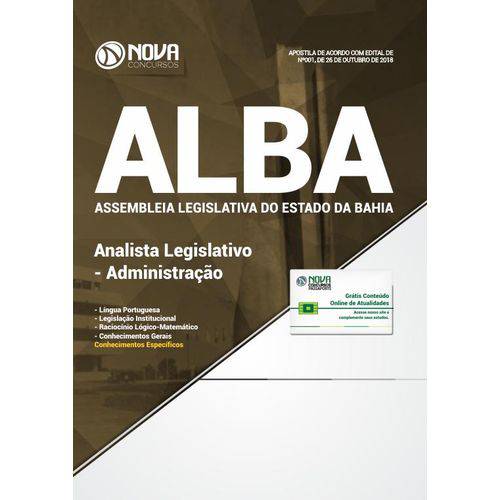 Apostila ALBA 2018 - Analista Legislativo - Administração