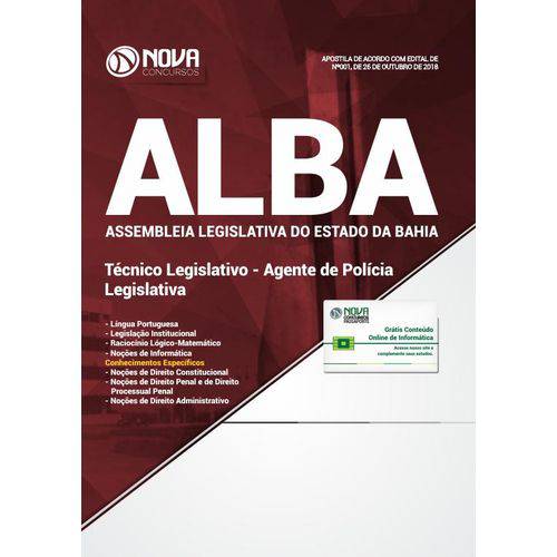 Apostila Alba 2018 - Técnico Legislativo - Agente de Polícia