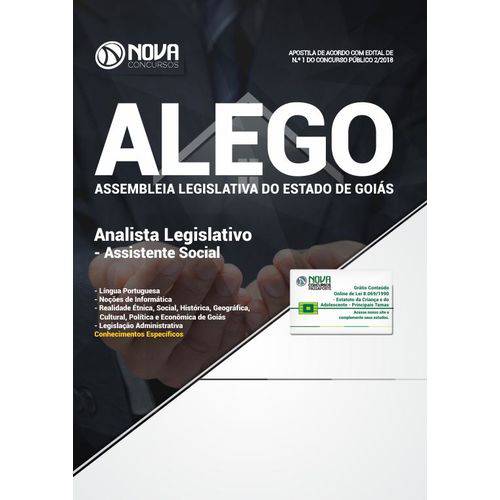 Apostila Alego 2018- Analista Legislativo- Assistente Social