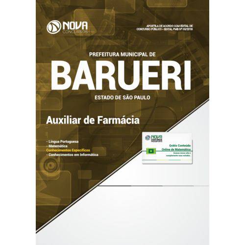 Apostila Barueri Sp 2019 - Auxiliar de Farmácia