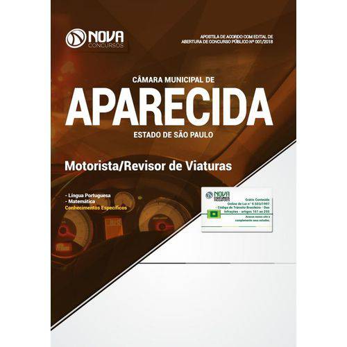 Apostila Câmara de Aparecida-SP 2018 - Motorista/Revisor D