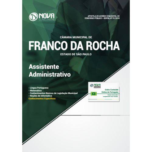 Apostila Câmara de Franco da Rocha - Sp 2018 - Ass Adm