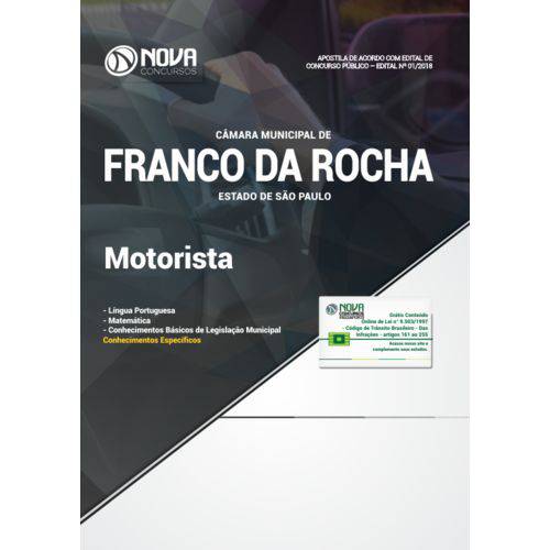 Apostila Câmara de Franco da Rocha - Sp 2018 - Motorista