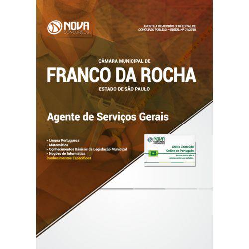 Apostila Câmara de Franco da Rocha Sp Agente Serv Gerais