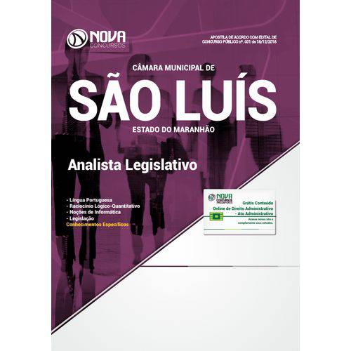 Apostila Câmara de São Luís - Ma 2018 Analista Legislativo