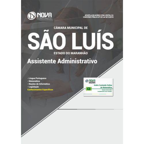 Apostila Câmara São Luís 2018 Assistente Administrativo
