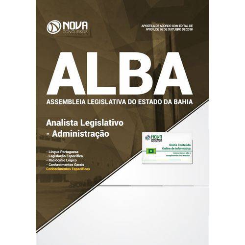 Apostila Concurso Al Ba 2018 - Analista Legislativo - Administração