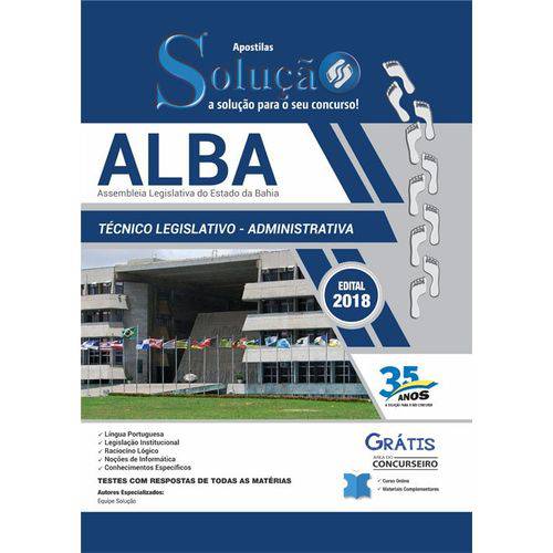 Apostila Concurso Alba 2018 - Técnico Legislativo - Administrativa