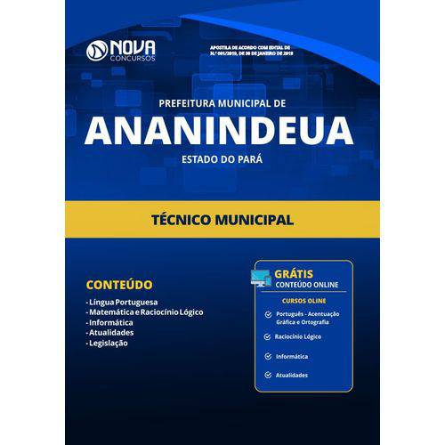 Apostila Concurso Ananindeua Pa 2019 - Técnico Municipal